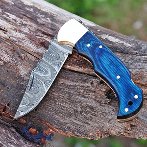 Cuchillo de Cocina de Acero de Damasco de Grado Industrial Premium, Hoja Fija, Mango de Madera, OEM Personalizable, Funda de Cuero Hecha a Mano en Pakistán - Product Image 2