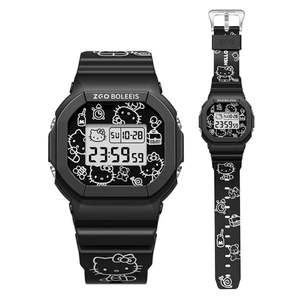 Hello Kitty Waterproof Digital <b>Watch</b> <b>White</b> Classic Band Tachymeter Stop <b>Watch</b> Alarm Plastic Material Water Resistant Dial - Product Image 5