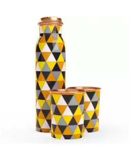 Botella de agua de cobre de diseño simple Botella de agua impresa esmaltada más vendida para oficina y escuelas - Product Image 3