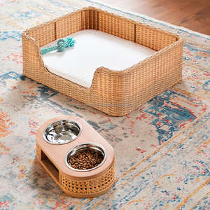 Alimentador de madera para mascotas, cuencos de mimbre para perros, alimentador de animales, OEM, buena calidad, novedad - Product Image 4