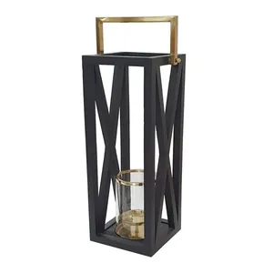 <b>Black</b> Coated Metal <b>Lantern</b> Hot Selling Classic <b>Outdoor</b> Indoor Decorative Portable Camping <b>Lantern</b> Floor <b>Lantern</b> - Product Image 4