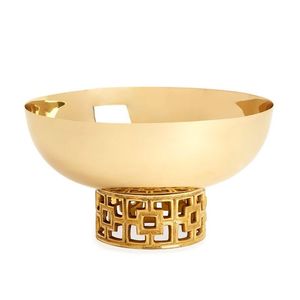 Nouveau bol de service en laiton au design inspiré du motif royal pour les intérieurs de maison de luxe et les occasions de dîner festif - Product Image 5