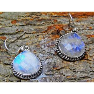 ต่างหูเงินแท้925แบบดั้งเดิมพลอยควอตซ์มูนสโตนธรรมชาติของขวัญวันครบรอบที่สมบูรณ์แบบสำหรับเงินของเธอ - Product Image 6