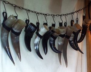 Trompeta de batalla de cuerno de guerra vikingo auténtico, artesanía de Metal ecológica con cuerno de buey y ágata, pieza decorativa de Navidad Natural - Product Image 2