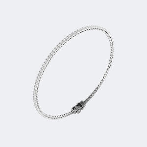 Pulsera de Plata con Incrustaciones Redondas de Lujo, 2.00CTW, Cristales Brillantes, Joyería de Tenis Atrevida para Venta al por Mayor - Product Image 3