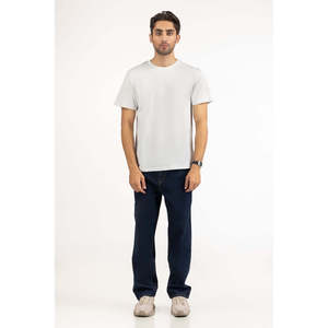 เสื้อยืดทรงหลวม MN-TS-SS25-050 ผ้าฝ้าย/ใยไผ่ 100% น้ำหนัก 180 กรัม ผ้าไอซ์ซิลค์เจอร์ซีย์ ย้อมสีพื้น พร้อมปักลายแบบกำหนดเอง พิมพ์ลาย 3 มิติ - Product Image 1
