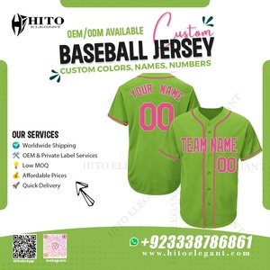 Offre Spéciale personnalisé 100% polyester maillot de baseball grande taille bouton vers le bas conception respirant chemise vierge col en v à manches courtes Hip Hop - Product Image 2