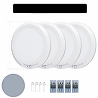 Plafonnier LED rechargeable à détecteur de mouvement avec télécommande, 3 couleurs à intensité variable, fixation magnétique, chargement USB