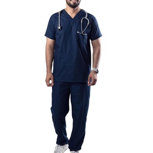 Hospital Medical Men's Doctor <b>Scrub</b> Suits Summer Woven Spandex Breathable Outdoor Nursing Surgical Uniform Sets 2026 - Product Image 1