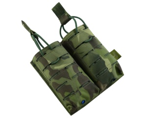 Pochette Molle double Mag tactique extérieure personnalisée avec accessoire de chasse découpé au laser Pochette de magazines tactique Molle de camouflage - Product Image 1