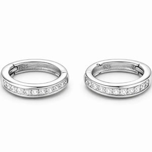 Pendientes de Aro de Plata de Ley 925 con Circonita Cúbica, Diseño Minimalista, Pendientes de Plata Maciza para Hombre y Mujer, Venta al por Mayor OEM, PENDIENTES DE PLATA - Product Image 1