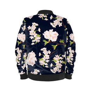 Solid Color Unisex <b>Bomber</b> <b>Jacket</b> Winter Front Logo Printed Casual Outerwear Eco-Friendly Windproof Custom Branding Polyester - Product Image 2