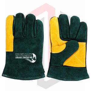 EN388 EN407 4131X Certifié CE Premium Couleur personnalisée 16 POUCES Gants de sécurité en cuir de vachette Doublure en coton - Product Image 2
