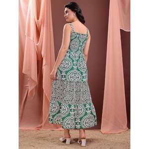 Robe longue sans manches à col carré cachemire pour femmes - Product Image 2