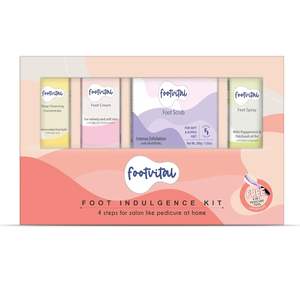 Footvital Foot Indulgence Kit con solapa magnética para salón como pedicura en casa Los 4 Productos para áspero, seco, agrietado, agrietado - Product Image 1