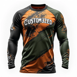 MMA Personnalisé Rash Guard Lisse Stretch Support Cool Tissu Respirant Séchage Rapide Impression Numérique 100% Polyester pour Arts Martiaux - Product Image 4