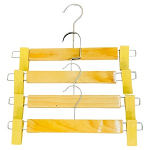 Wholesale Minimalist Wooden Clothing Hanger with <b>Plastic</b> Clips Foldable Lightweight Closet Organizer Hook Made in Vietnam - Product Image 2