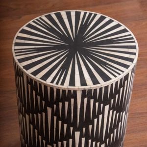 Mesita de noche contemporánea con incrustaciones de hueso CONTEMPORÁNEO tradición artesanal con incrustaciones de hueso y flores de la sala de estar India - Product Image 6