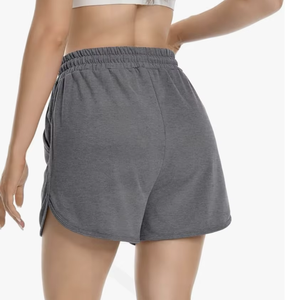 Shorts Deportivos Casuales de Algodón para Mujer, Estilo Bangladesh, Dobladillo Curvo, Shorts de Verano para Descansar, con Cordón, Estilo Jersey, para Hacer Ejercicio, con Bolsillos - Product Image 1