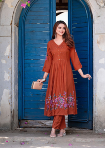 ชุด kurti เรยอนหนัก2ชิ้นน้ำหนักเบาและมีสไตล์สำหรับปาร์ตี้ฤดูร้อน - Product Image 3
