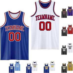 Maillots de basket-ball réversibles personnalisés avec nom et numéro imprimés, débardeurs pour hommes et jeunes, uniforme d'équipe d'entraînement vierge - Product Image 1