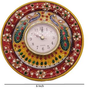 Giá tốt nhất độc quyền hiện đại đá cẩm thạch meenakari Đồng hồ treo tường thủ công tinh thể thạch anh Thiết kế nhanh chóng vận chuyển bàn & bảng đồng hồ - Product Image 3