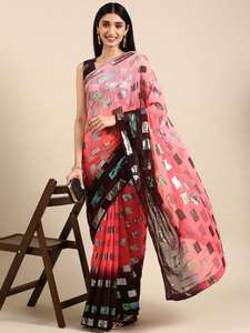 Bollywood Beautiful Heavy Georgette con Mono Ban-Glory con Secuencia completa funciona en ambos lados Sari - Product Image 3