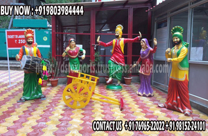 รูปปั้น punjabi FRP hangra สำหรับโรงแรมและ havelis แคนาดา jaggo ตกแต่งกลางคืนด้วยรูปปั้น punjabi virsa ไฟเบอร์รูปปั้น - Product Image 6