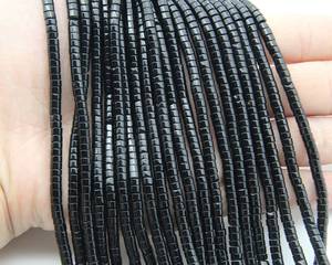 Perles de disque de pneu Heishi lisse en onyx noir naturel 2-4mm pierre d'onyx rondelle perles de pierres précieuses en vrac pour la fabrication de colliers de bijoux en vrac - Product Image 4
