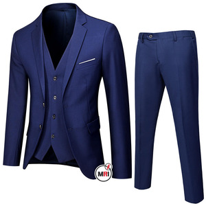 Conjunto de chaqueta de traje de hombre de talla grande de lana de alta calidad personalizado, Pantalón de vestir, informal de negocios, transpirable, ajustado - Product Image 1