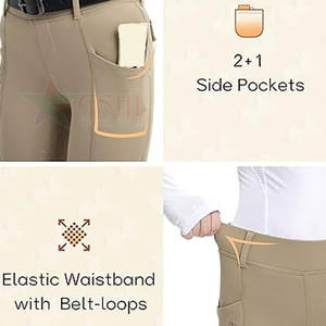 Leggings d'équitation d'hiver pour femmes, chauds, extensibles, mélange de spandex/polyester, doux, imperméables, coupe-vent, leggings de haute qualité - Product Image 2