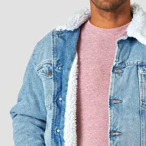 Chaqueta vaquera azul de invierno de alta calidad para hombre, venta al por mayor, estilo clásico resistente hecho a medida para uso diario - Product Image 3