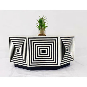 Table basse hexagonale personnalisable moderne de luxe avec design d'incrustation d'os de tabouret latéral pour les meubles de salon à la maison - Product Image 6