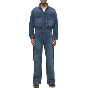 Mono de Mezclilla para Hombre, Largo, Ropa de Trabajo, Bolsillos Utilitarios, Resistente, Manga Larga, Ajuste Ajustable, Construcción Duradera - Product Image 1