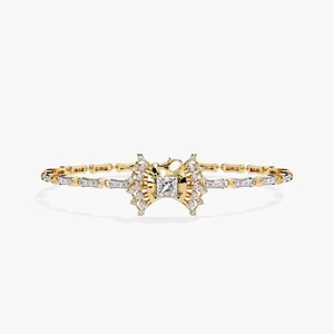 สร้อยข้อมือเพชรมอยส์ซอไนต์สีเหลืองทอง Jewellery10k/ 14K/18K ออกแบบได้ตามต้องการ