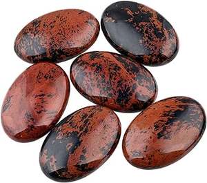 Piedra de Palma de obsidiana de caoba de ágata pulida Natural de alta calidad, artesanías de piedra semipreciosa para mascota Feng Shui - Product Image 2