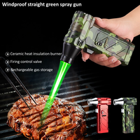 Briquet DEBANG en gros, personnalisable avec logo, torche camouflage, flamme verte coupe-vent, rechargeable au butane, pour l'extérieur