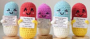 Adorable Crochet animaux en peluche <span class=keywords><strong>Pizza</strong></span> Crochets benne à ordures feu tricot poupée jouets positifs minuscule flamant rose artisanat décoration de la maison - Product Image 3