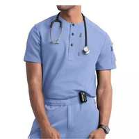 Uniforme médical Scrubs tendance, Scrubs médicaux personnalisés pour hôpital, Scrubs pour hommes, Scrubs élégants à manches courtes pour dentistes