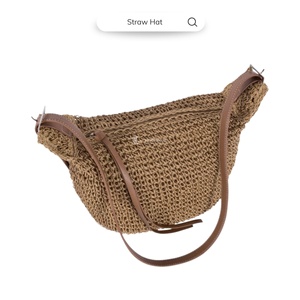 Conjunto de Sombrero de Paja y Bolso Tejido, Conjunto de Playa de Verano Tejido a Mano Natural para Mujer, Protección Solar, Venta al Por Mayor de Moda - Product Image 4