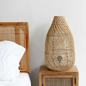 Cheap Price Natural Rattan Table <b>Lamps</b> Eco-friendly Wicker Sidetable Desk <b>Lamp</b> for Room Decoration - Product Image 2