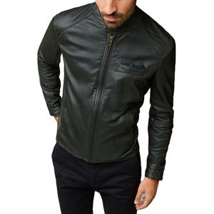 Chaqueta de Cuero Negra Delgada de Longitud Media para Hombre, Estilo Urbano con Diseño de Cierre de Cremallera Asimétrico, Chaqueta para Hombre - Product Image 2