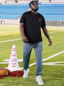 Wholesale 100% Cotton <b>Men's</b> Custom Logo Mid Waist <b>Jogger</b> Sweatpants with <b>Loose</b> <b>Fit</b> Washed Style Straight Pattern Casual Pants - Product Image 4