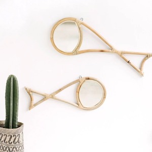 Modern Design Round Fish-Shaped Rattan <b>Mirror</b> Unique Art Wall Hanging for Home Children's Room - Product Image 6