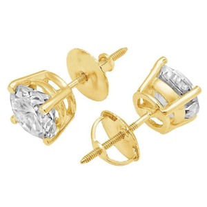 Pendientes de tuerca de moissanita chapados en oro amarillo, diseño de tuerca elegante de corte cuadrado para estilo de joyería de lujo moderno de aspecto Premium - Product Image 2