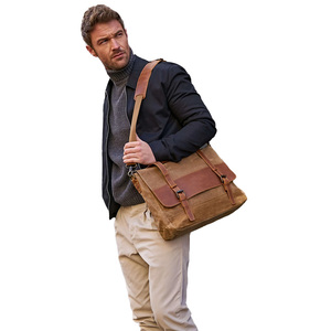 2022 Custom PU Leather Luxury Women's XL Portable <b>Messenger</b> <b>Bag</b> Handmade Vintage Genuine Zipper Solid Daily Use OEM/ODM Travel - Product Image 4