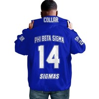 Chaqueta Phi Beta Sigma Crossing, chaqueta de línea azul personalizada, ropa griega personalizada, chaqueta Phi Beta Sigma personalizada, regalo de fraternidad