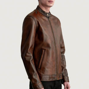 Chaqueta de cuero para hombre, venta directa hecha en fábrica de Pakistán, chaqueta de cuero de moda económica para hombre - Product Image 2