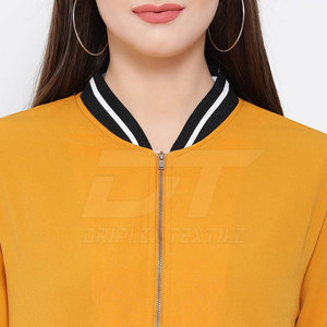 Chaqueta Bomber con cremallera Tallas grandes Manga completa Poliéster Hecho Chaqueta de mujer Para la venta Diseño personalizado Tamaño y tela - Product Image 4