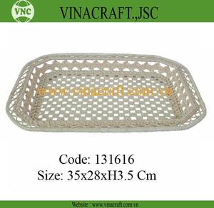 Precio de fábrica, cesta de almacenamiento de bambú rectangular, Material de ratán Natural 100%, Vietnam plegable de organizador, organizador de bandeja de comida de cocina - Product Image 2